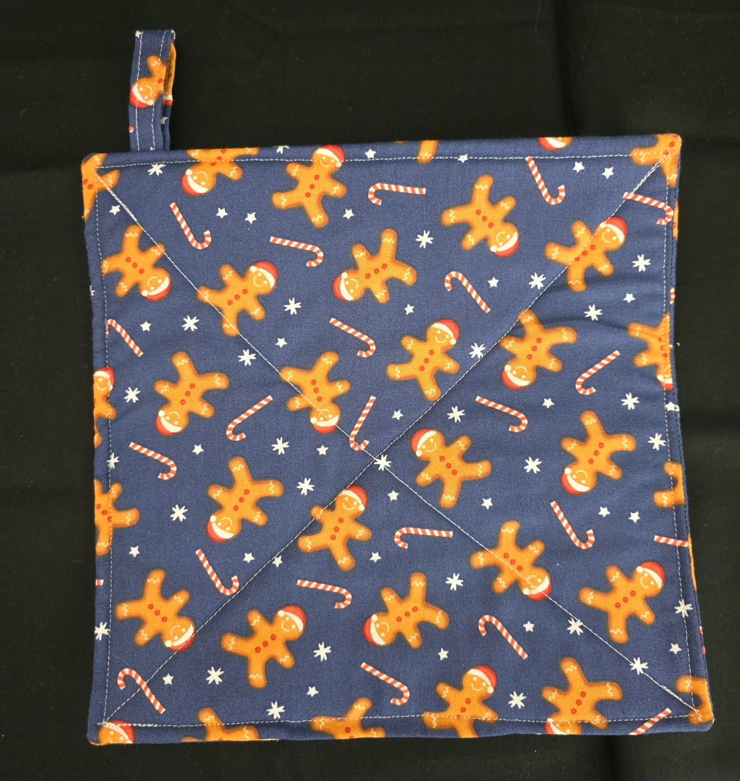 Blue Background Gingerbread Pot Holders