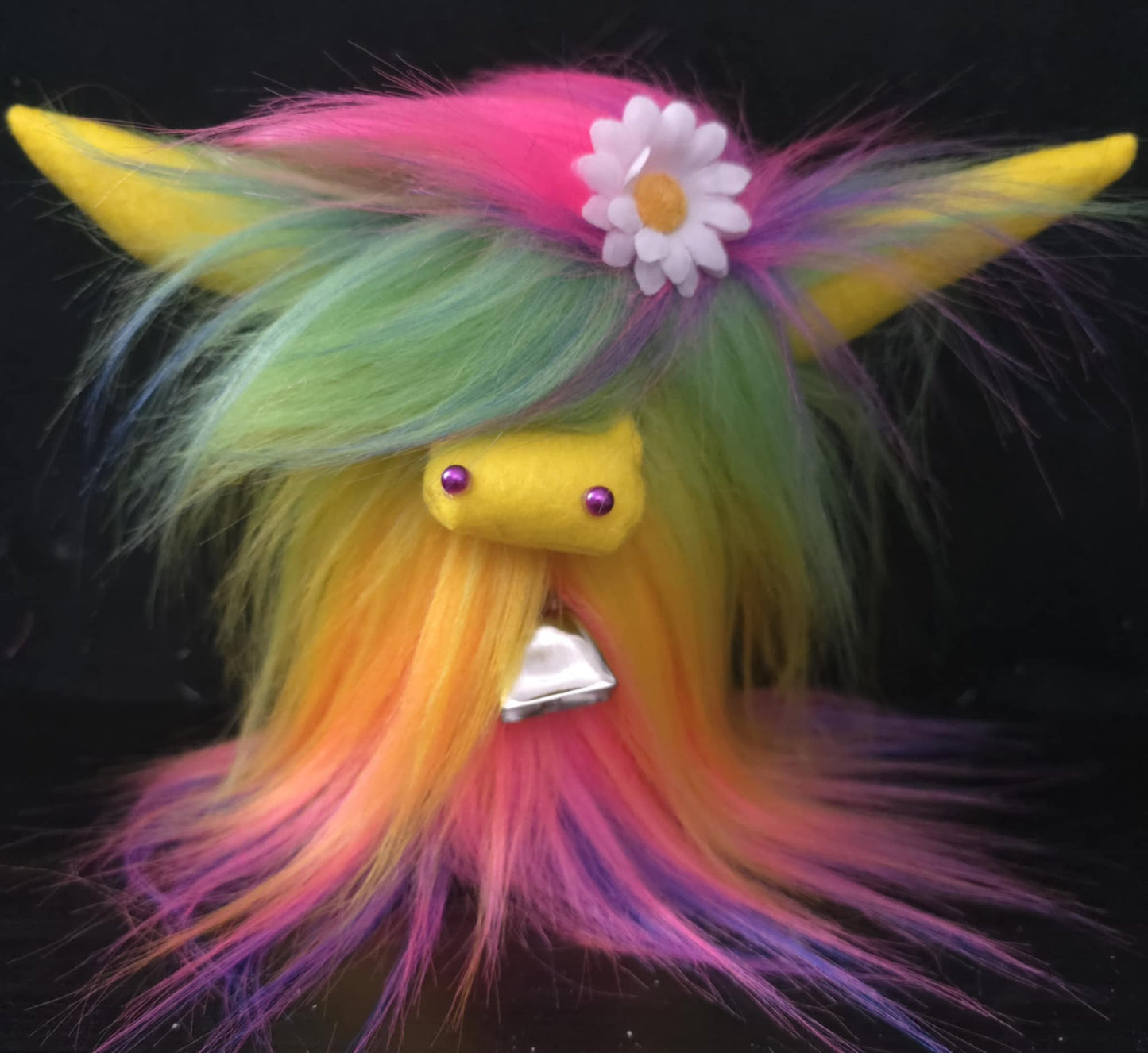 New Rainbow Highland Cow Gnome