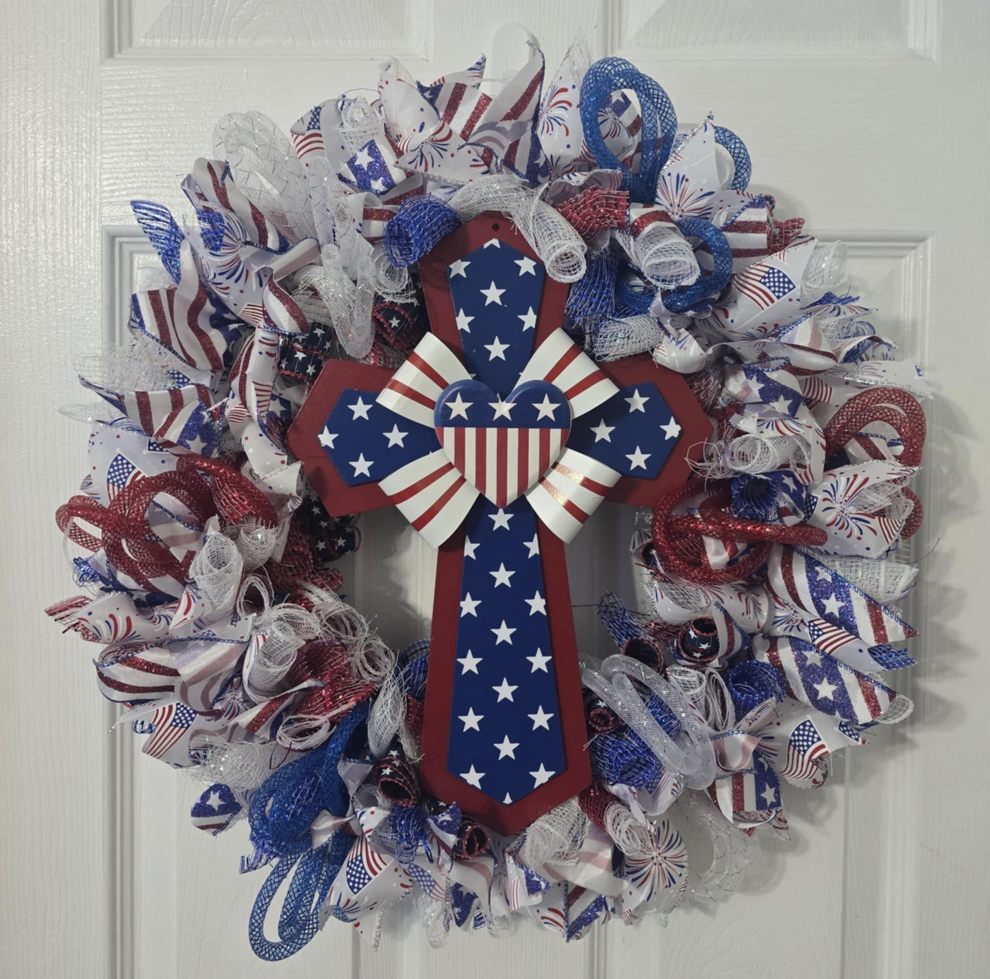 Patriotic Cross Wreath
