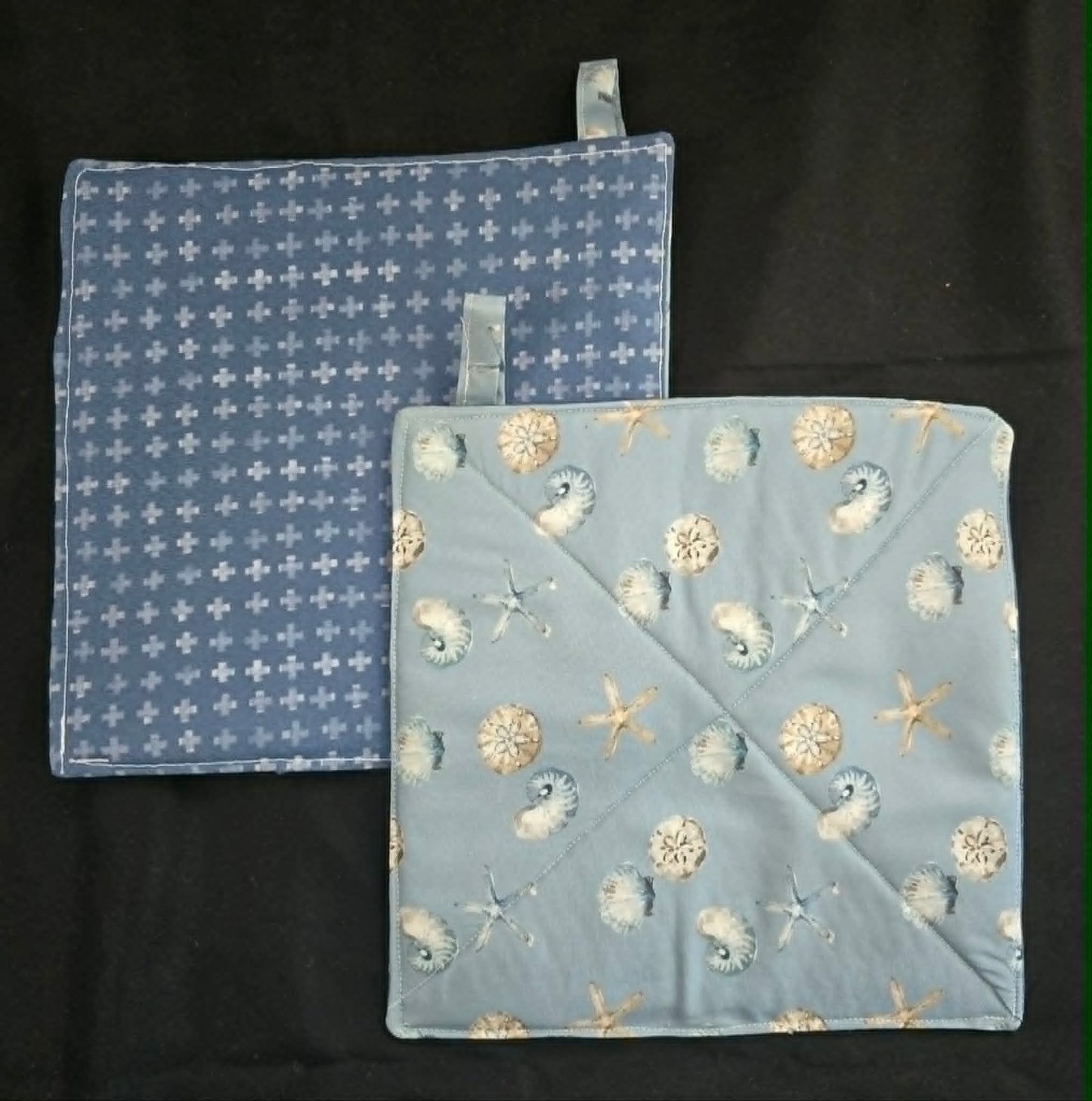 Sea Shell Blue Pot Holders