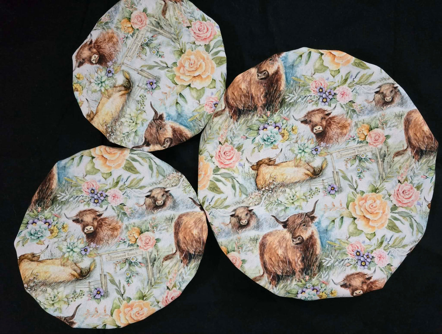 Reversible Bowl Covers - Highland Cows