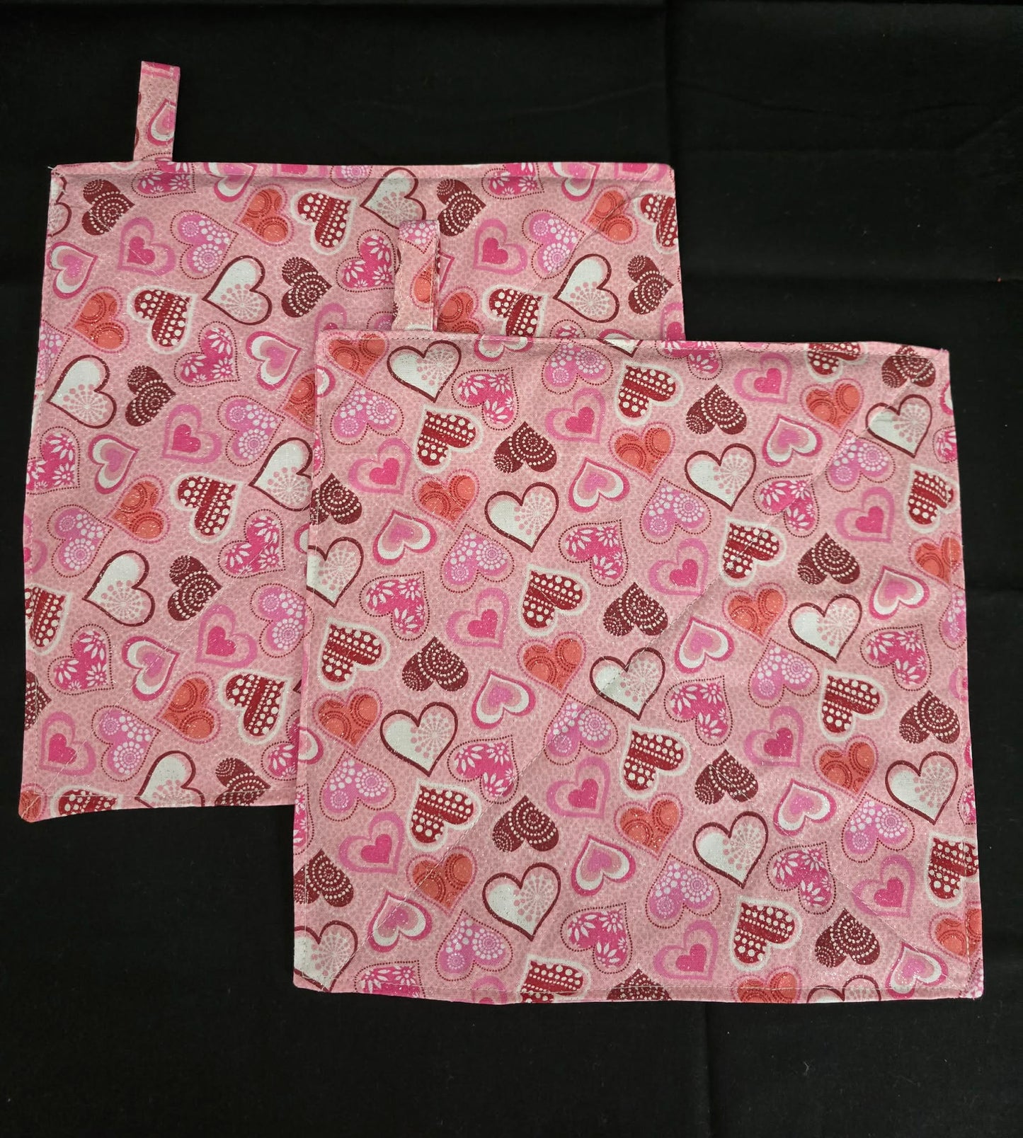 Pink Valentine Heart Pot Holders