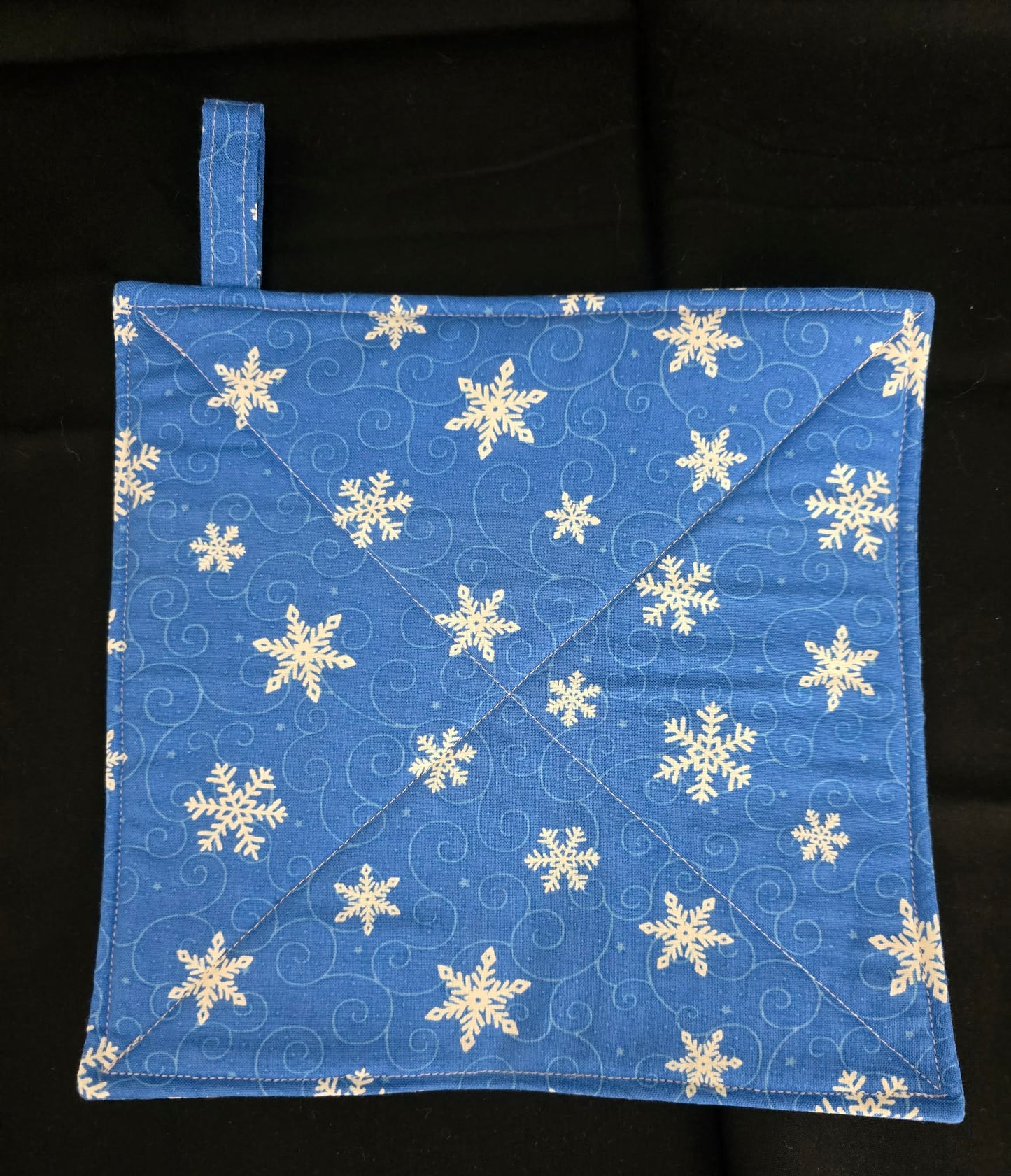 Blue Snowflake Pot Holders