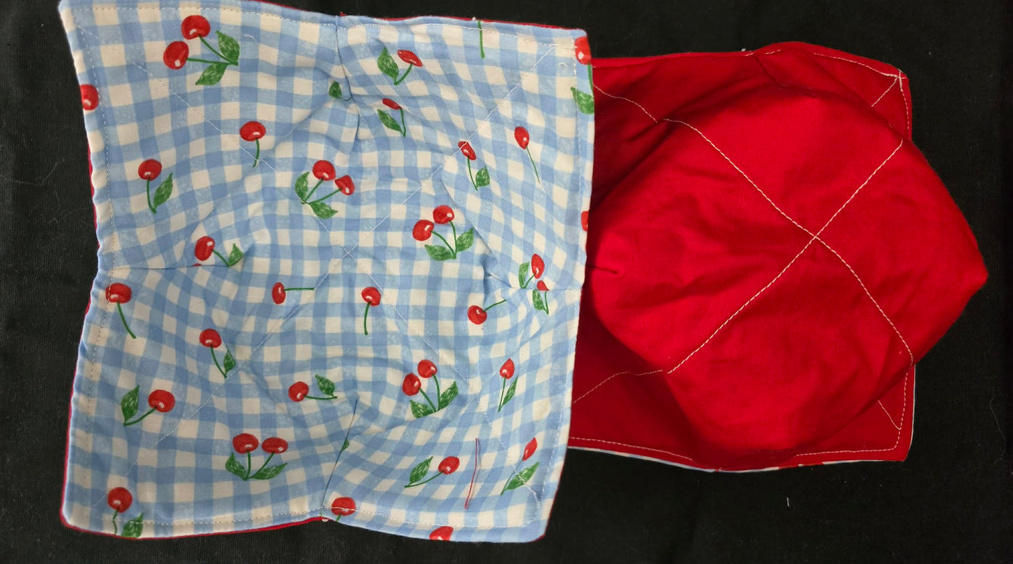 Cherry Blue Gingham Bowl Cozy