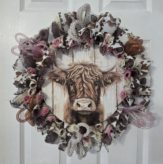Highland Cow Wreath