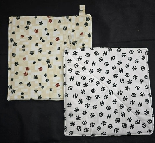 Puppy Paw Prints Pot Holders