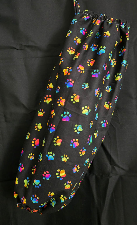 Colorful Paw Print Reusable Grocery Bag Holder