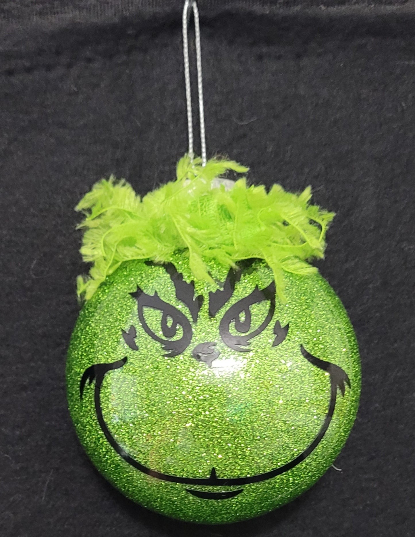 Grinch Face Ornament Light Green