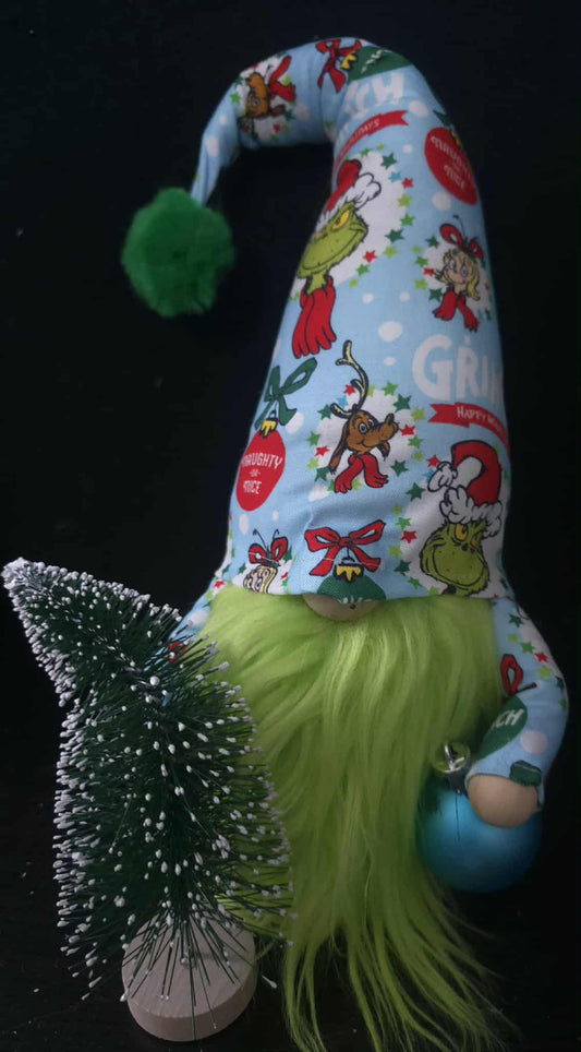 Blue Grinch Gnome
