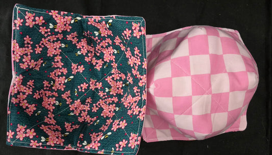 Pink Flower Bumblebee Bowl Cozy