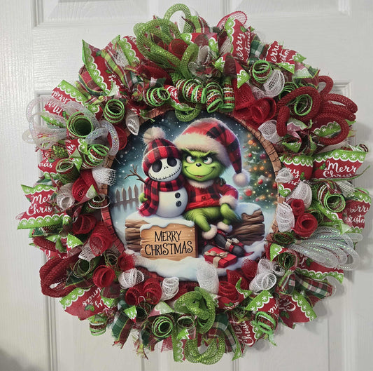 Merry Christmas Grinch & Jack Wreath