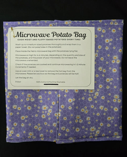 Purple Honeycomb Daisy Microwave Potato Bag