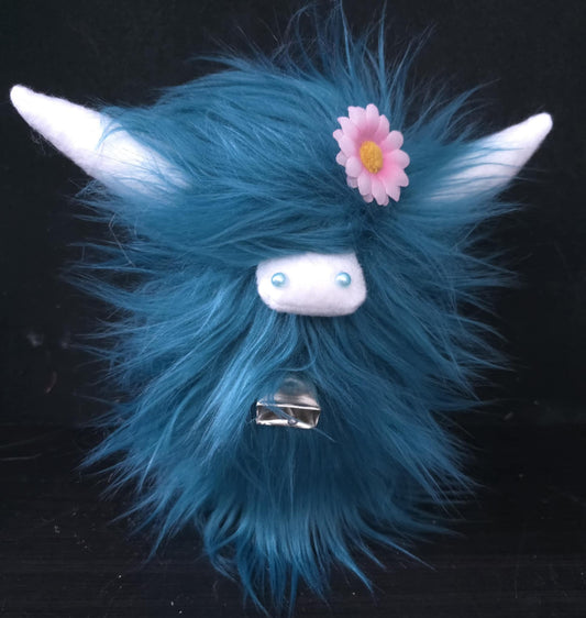 Teal Highland Cow Gnome