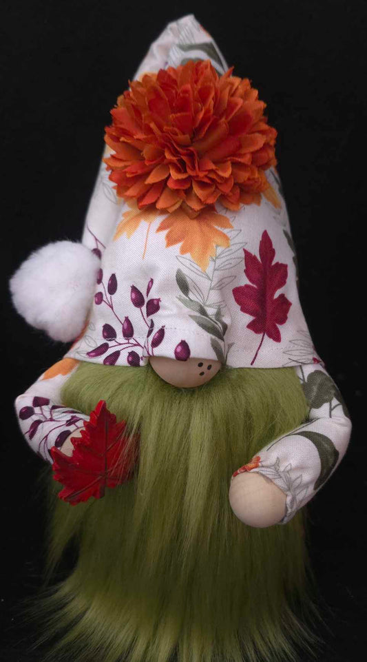 Fall Leaves and Flowers Gnome