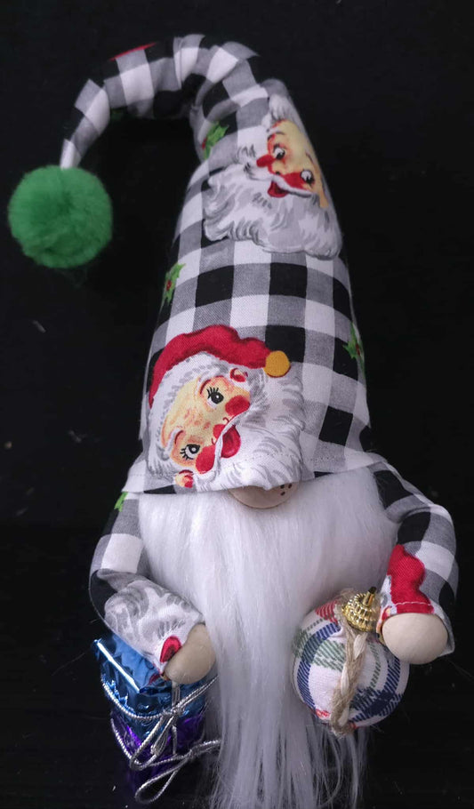 Gingham Santa Gnome