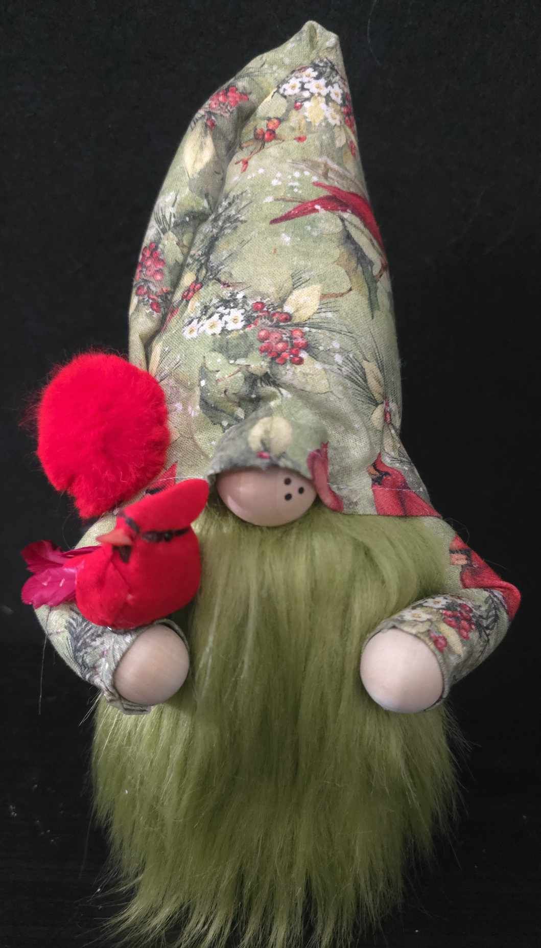 Holly Berry Cardinal Gnome