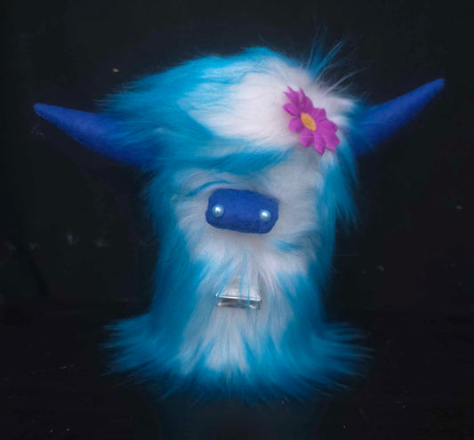 Light Blue Husky Highland Cow Gnome