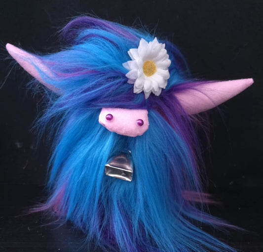 Tri Purple/Blue/Pink Highland Cow Gnome