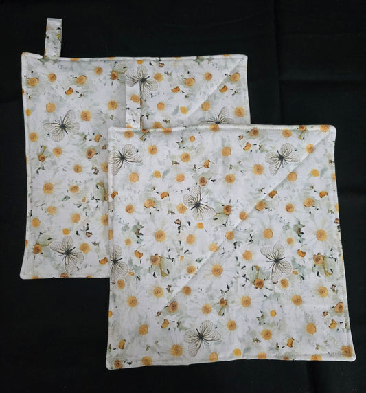 Daisy Butterfly Pot Holders