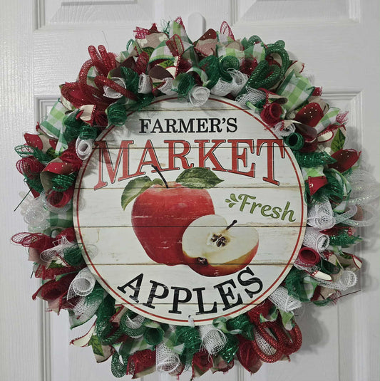 Farmers Market Apples Wreath