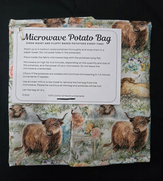 HIghland Cow Microwave Potato Bag