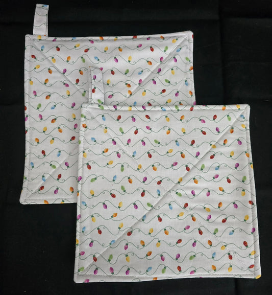 Christmas Lights Pot Holders