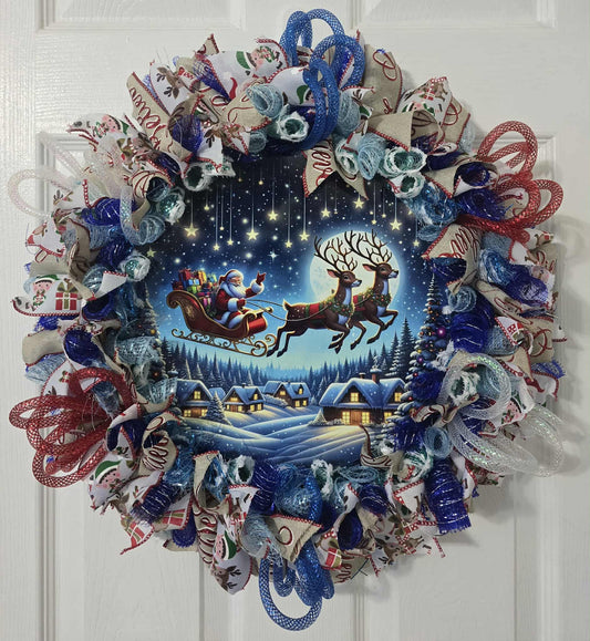 Above the Town Santa Wreath