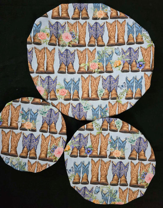 Reversible Bowl Covers -Cowboy Boots