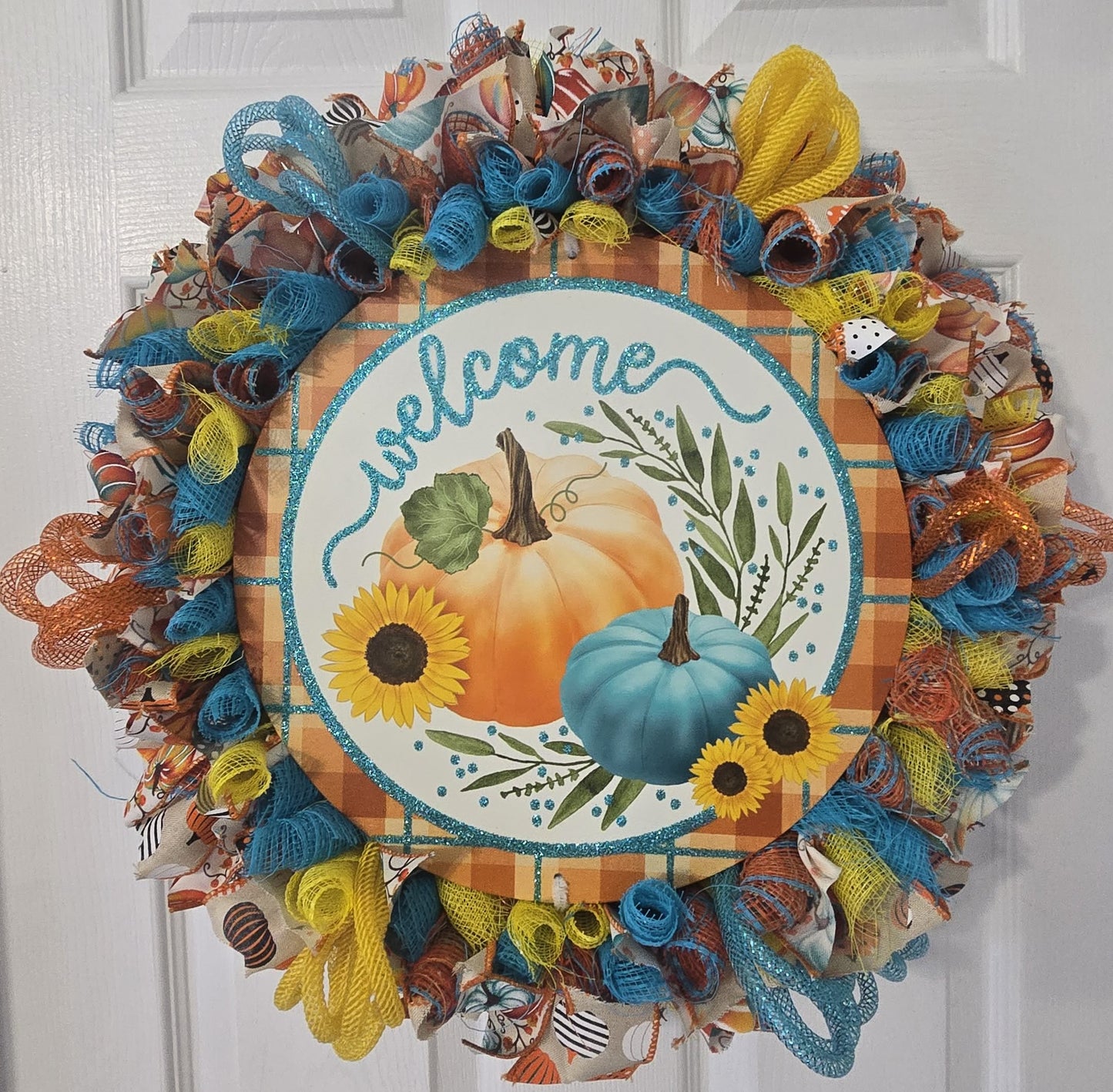 Welcome Pumpkin Wreath