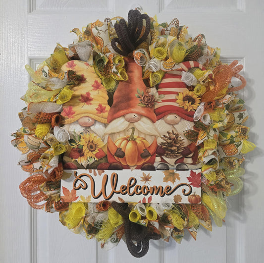 Fall Welcome Gnomie Wreath