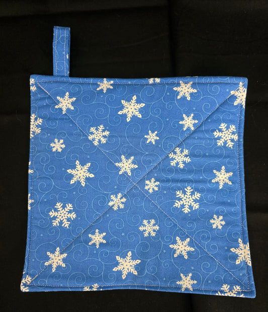 Blue Snowflake Pot Holders