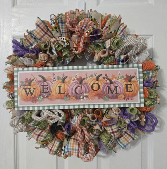 Welcome Pumpkin Wreath
