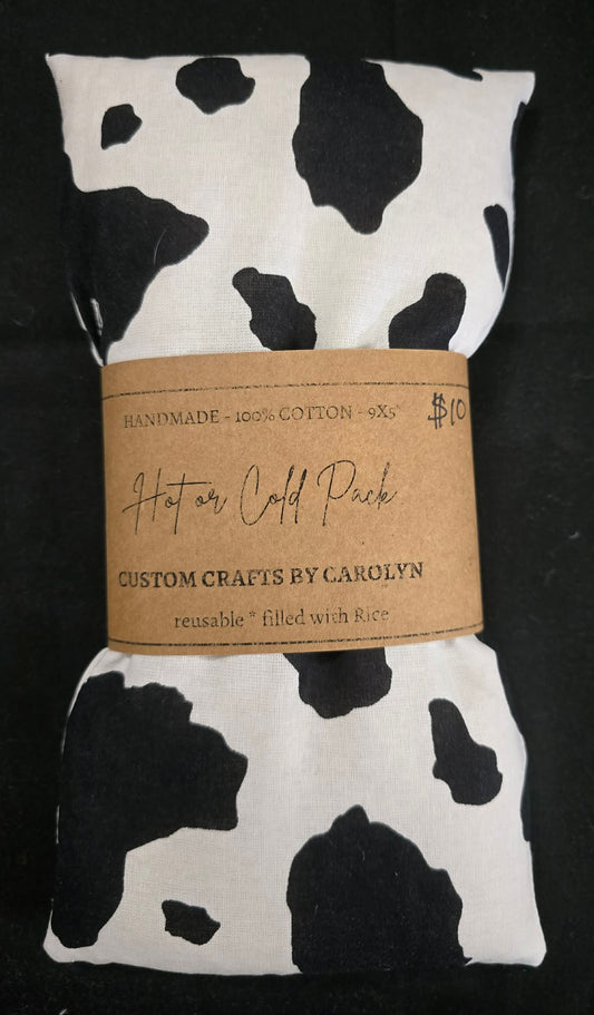 Black Cow Print Hot & Cold Pack