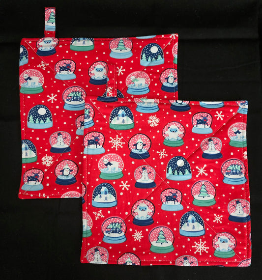 Snowglobe Pot Holders