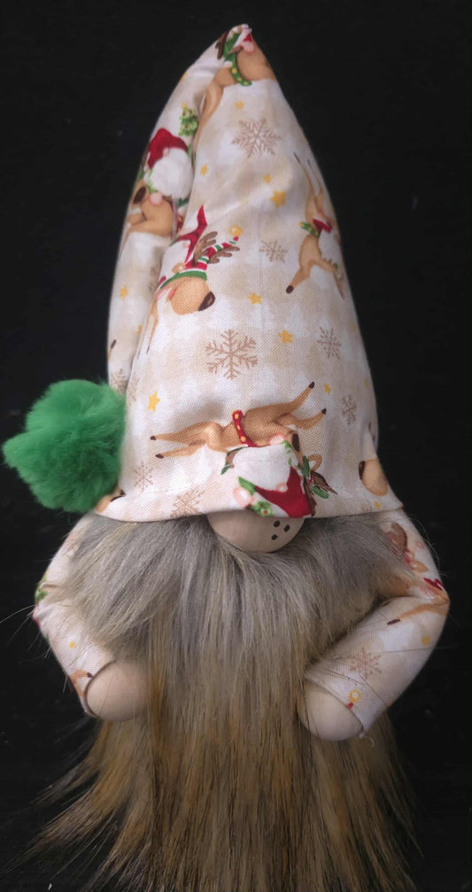 Gnomie Riding Reindeer Gnome