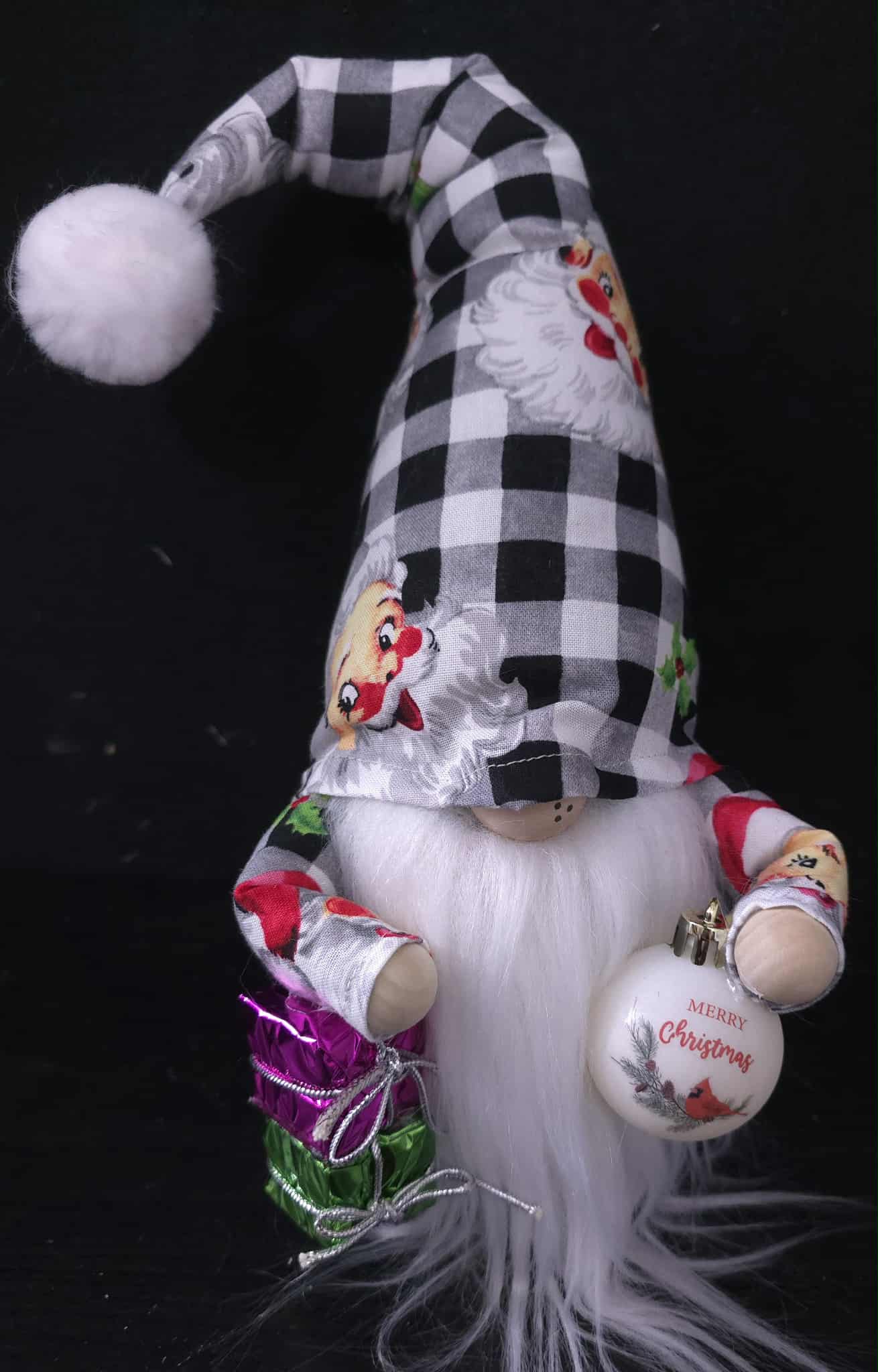 Gingham Santa Gnome