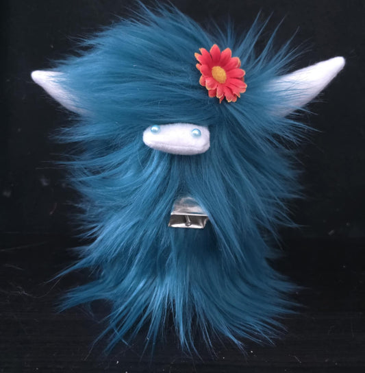 Teal Highland Cow Gnome