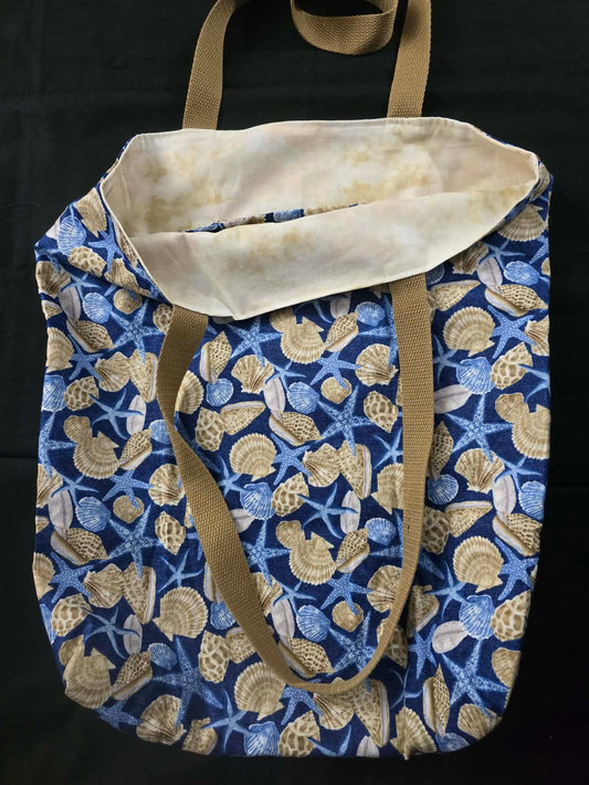 Seashells Fabric Tote Bag 18x16