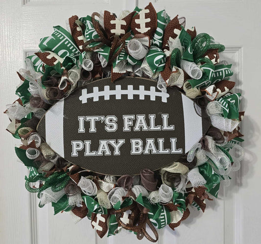 It's Fall Play Ball Wreath