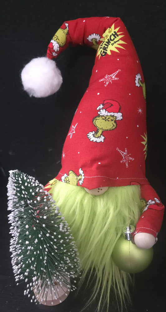 Red Grinch Gnome