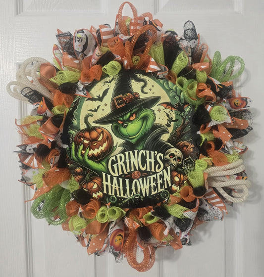 Grinch Halloween Wreath