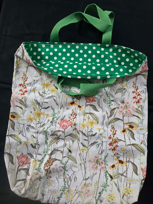 Wildflowers Fabric Tote Bag 18x16